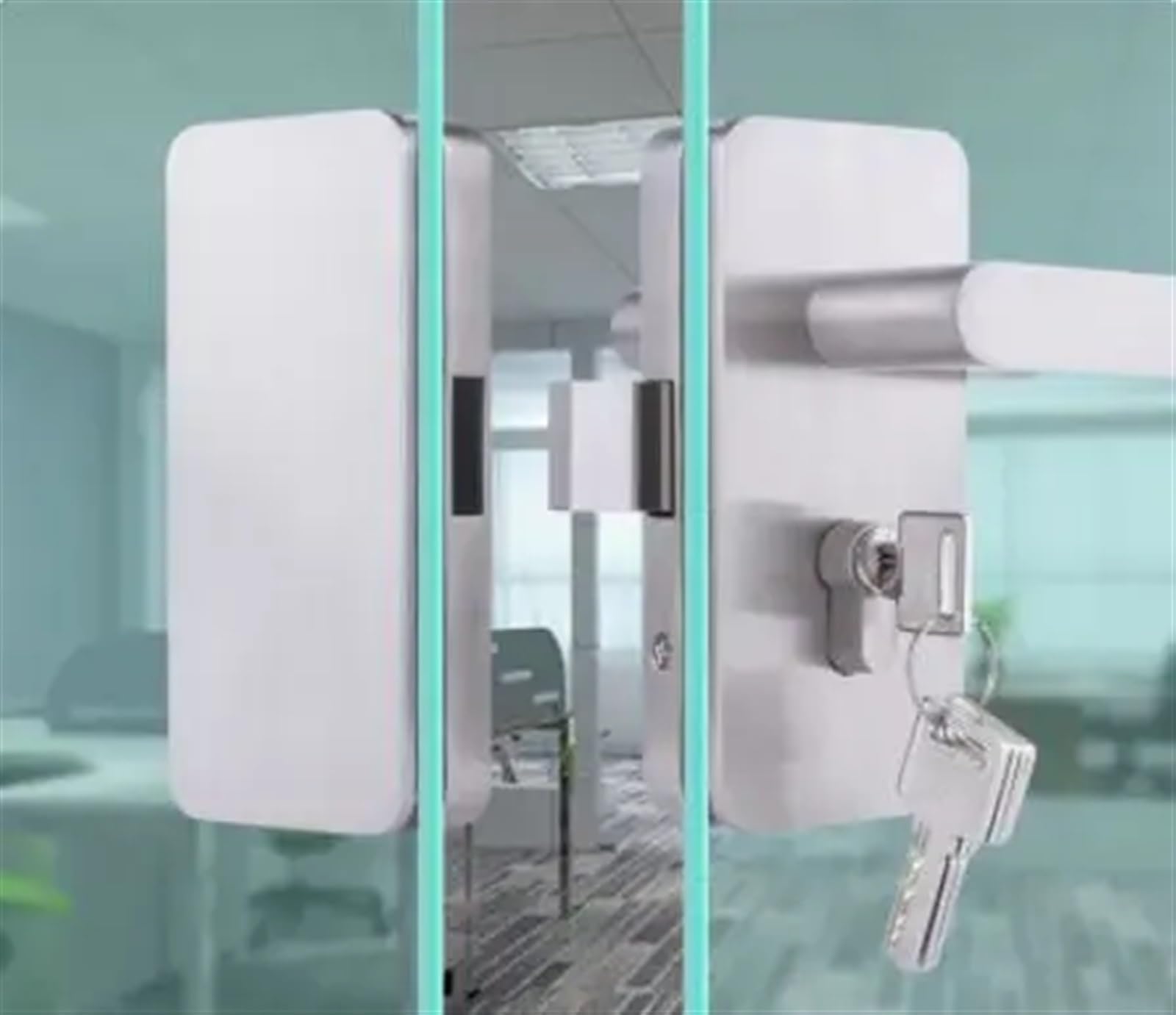 Serrure de porte en verre robuste et esthétique pour vitrage sans cadre 10mm