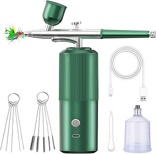 Airbrush Kit, Cordless Airbrush Kit, Airbrush for Nails, 22PSI Portable Airbrush Kit for Makeup,Cake Decor (Emerald)