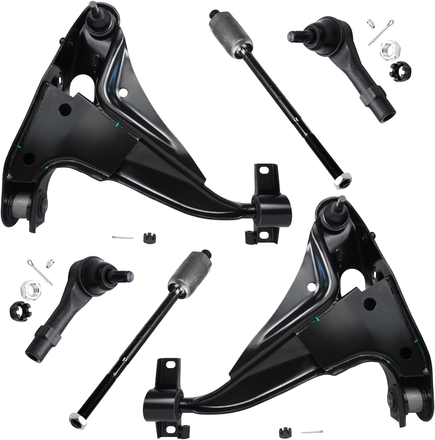Detroit Axle - 4.0L Front End Control Arms Kit for 2002-2003 Ford Explorer Mercury Mountaineer [4-Door] 2 Lower Control Arms w/Ball Joints 4 Inner & Outer Tie Rod End Links Replacement