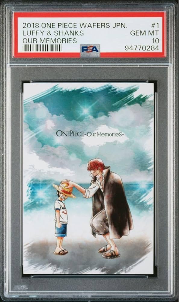 PSA10 ウエハースカードour memories ルフィ＆シャンクス