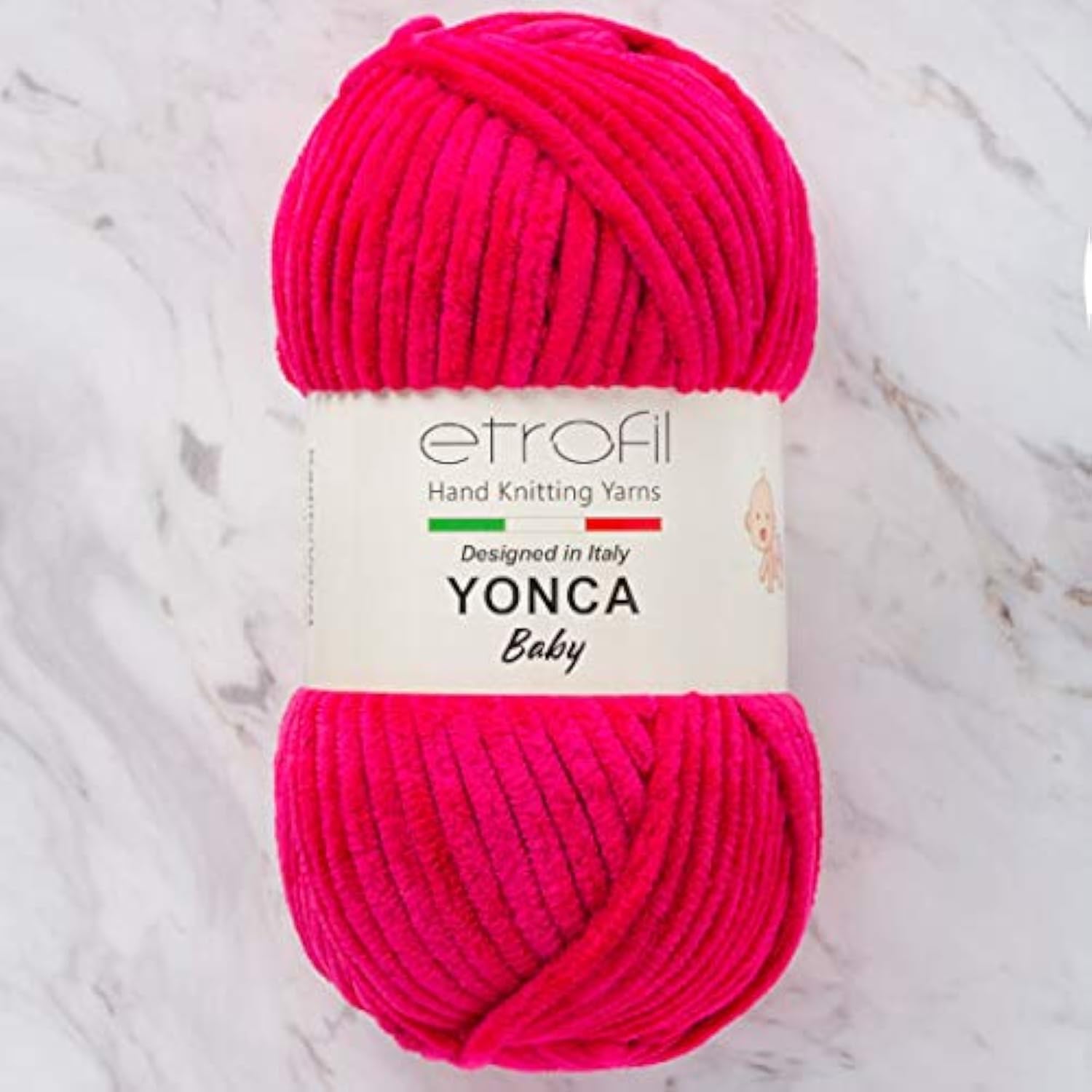 5 Skein (Pack) Etrofil Yonca Chenille Yarn, 100% Polyester, Each Skein 100 gr (3.5 oz), 120 m (131 yd), 6 : Super Bulky (Yellow- 70213)