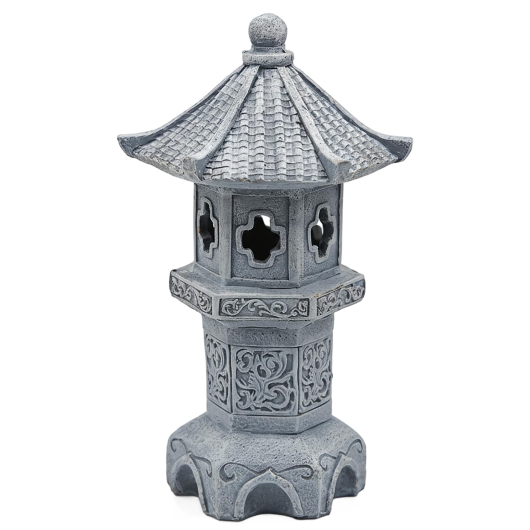 Statue de pagode de Jardin, décorations solaires pagode 26 cm, Statue Jardin Zen Asiatique, Statues d'extérieur japonaises, Lampe-Lanterne pour Cour, terrasse, pelouse (Croix)