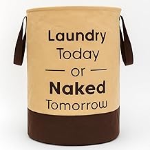 Ink Craft 50L Foldable Laundry Basket with Handles | Collapsible Non-Woven Clothes Hamper | Large Laundry Storage Bin for Bedroom, Bathroom & Home – Printed Design (Beige, Pack of 1)