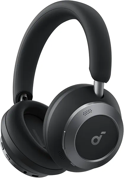 Soundcore Space One Pro, FlexiCurve Over-Ear Headphone, Adaptive Active Noise Cancelling Headphones Driven by 6 Mics, 60H Lossless Audio, Ultra-Fast Charging, Hi-Res Wireless, Comfortable Fi