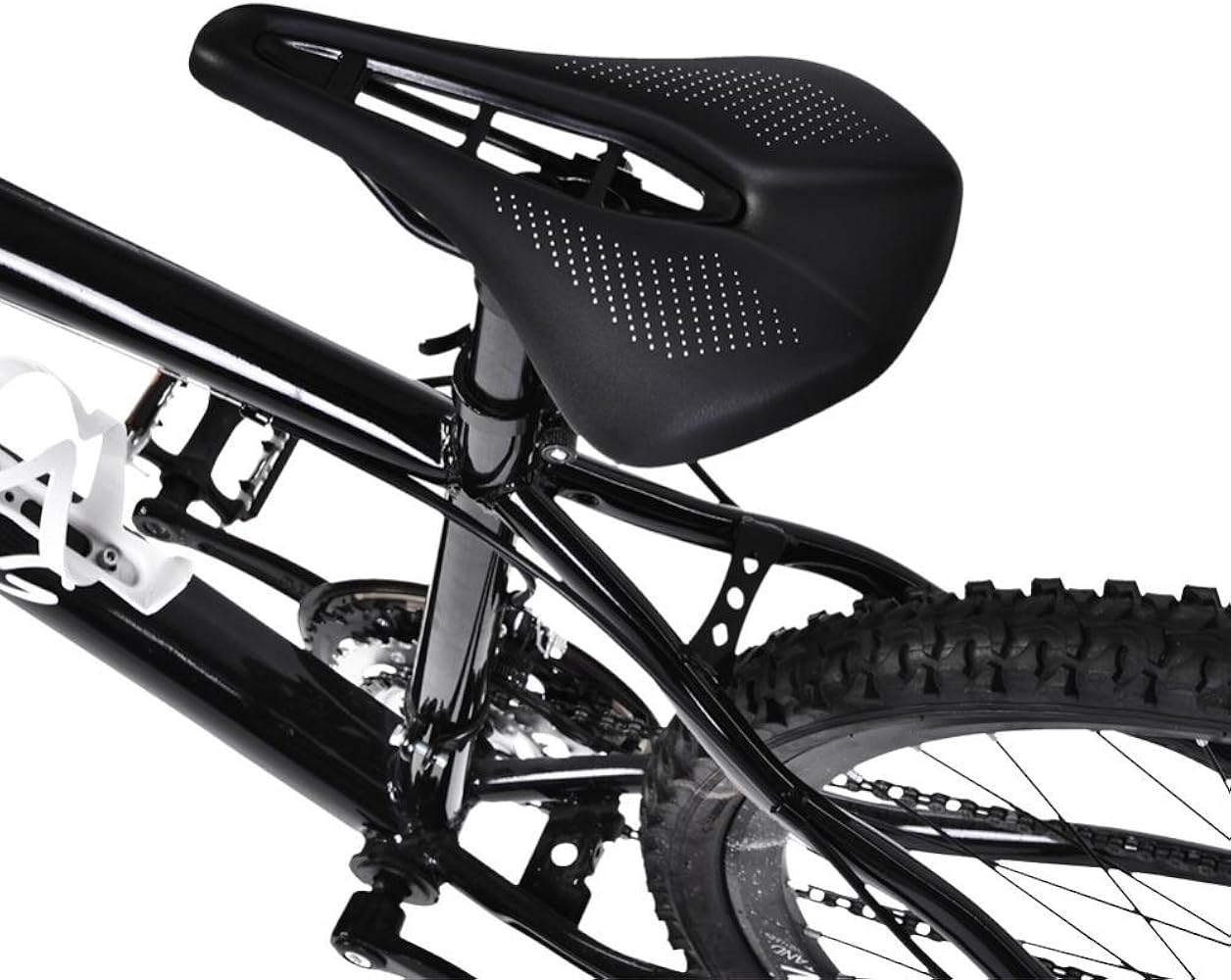 Selle De Vélo Court Nez - PU / Cuir - Pour VTT Et Route - Homme - Noire