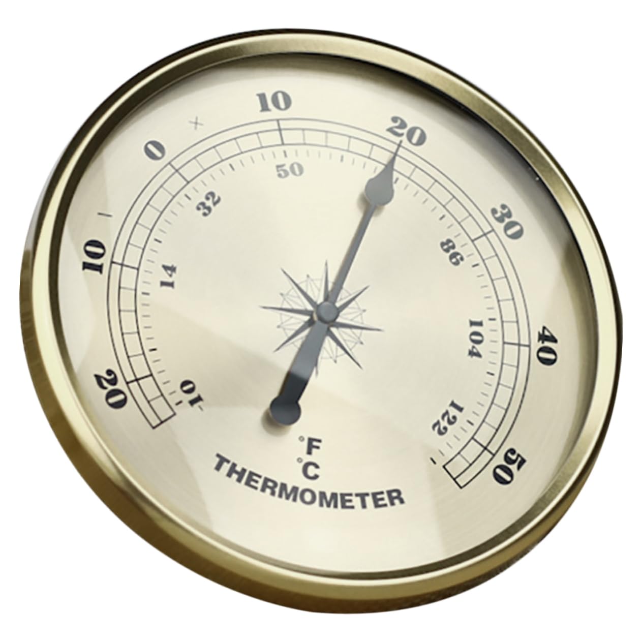 Uonlytech 5pezzi Termometro Metallico Rotondo Per Misurazione Della Temperatura Interna Ed Esterna Dispositivo Compatto e Resistente Per Giardino Ufficio e Cucina