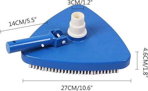 Miniatura 6 de CREPRO - Cabezal de vacío triangular de vinilo para piscina, aspiradoras de piscina con peso para piscinas sobre el suelo y en el suelo