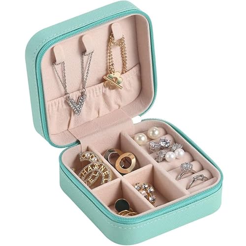 Boîte à bijoux de voyage avec strass, Petite boîte à bijoux pour femme, Rangement à bijoux en cuir synthétique, Boîte à bijoux pour filles et femmes, Boîte à bijoux pour bracelets, boucles d'oreilles Cover