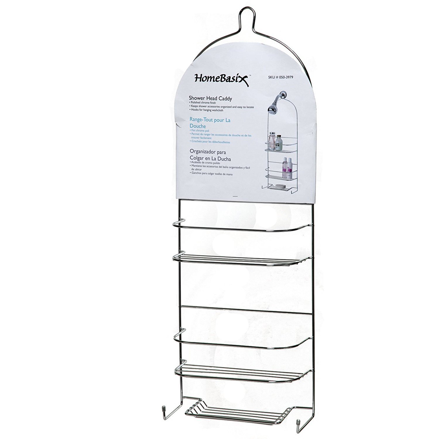 Home Basix SS-5786-CH-3L Shower Caddy Chrome