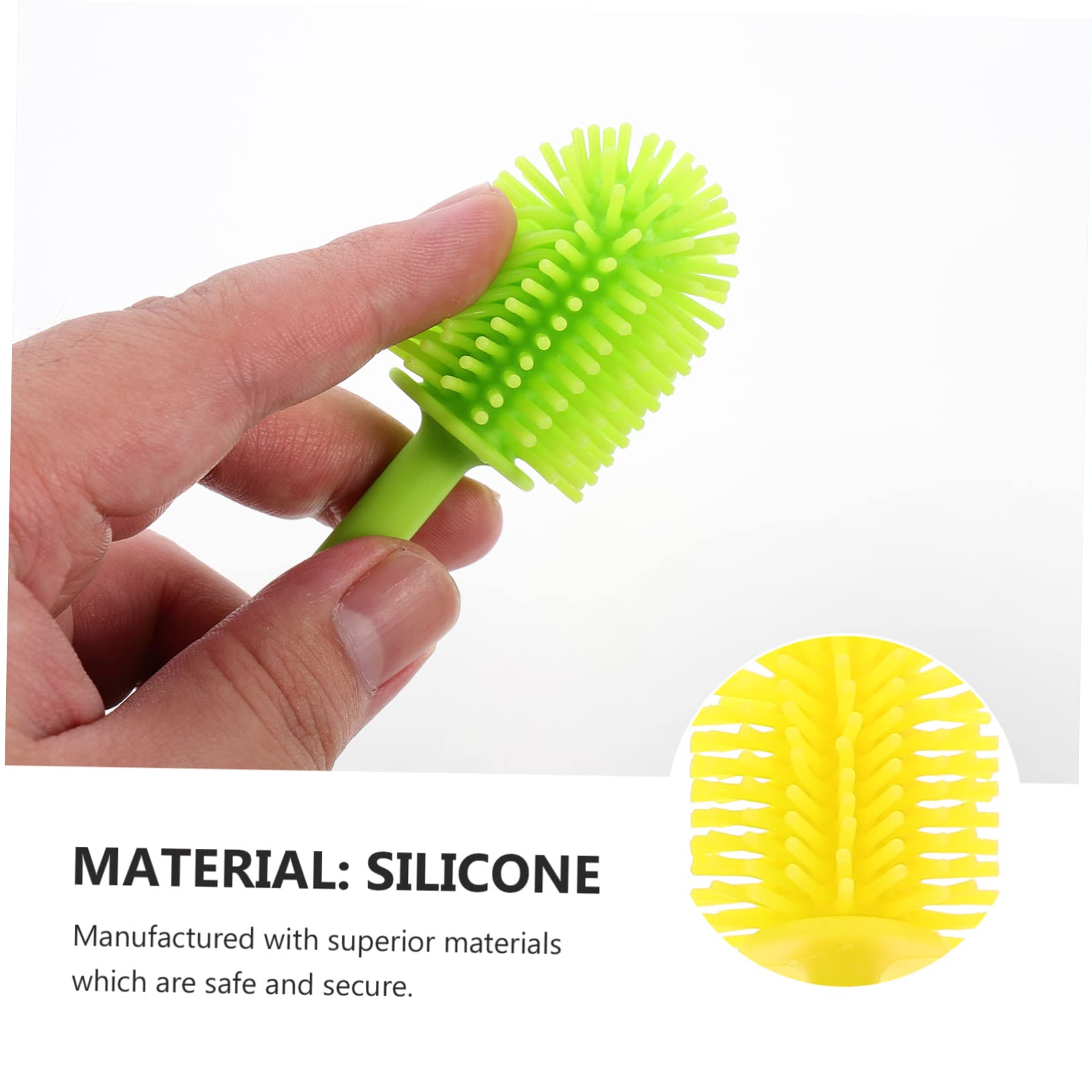 Toyvian 3 Set Spazzola Per Bottiglie Primo Bottiglia Biberon Pulito Scovolino Per Bottiglie in Silicone Lavabottiglie Scovolino Per Bottiglie A Manico Lungo Gel Di Silice 2 Pezzi*3