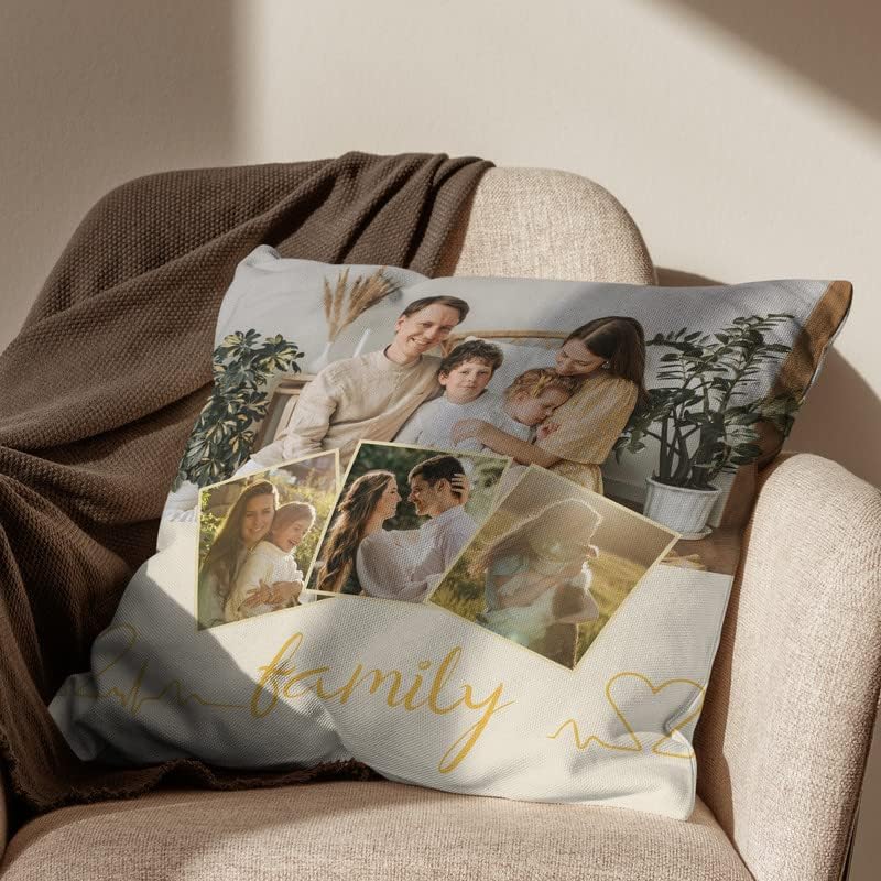 Miniatura 4 de Bivei Funda de almohada personalizada con imagen y texto, almohada decorativa personalizada para mamá, funda de almohada personalizada para fotos
