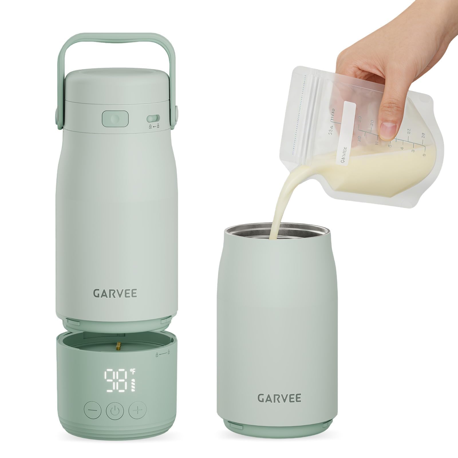 Chauffe Biberon Nomade Portable Sans Fil 500ml - Acier Inoxydable 316