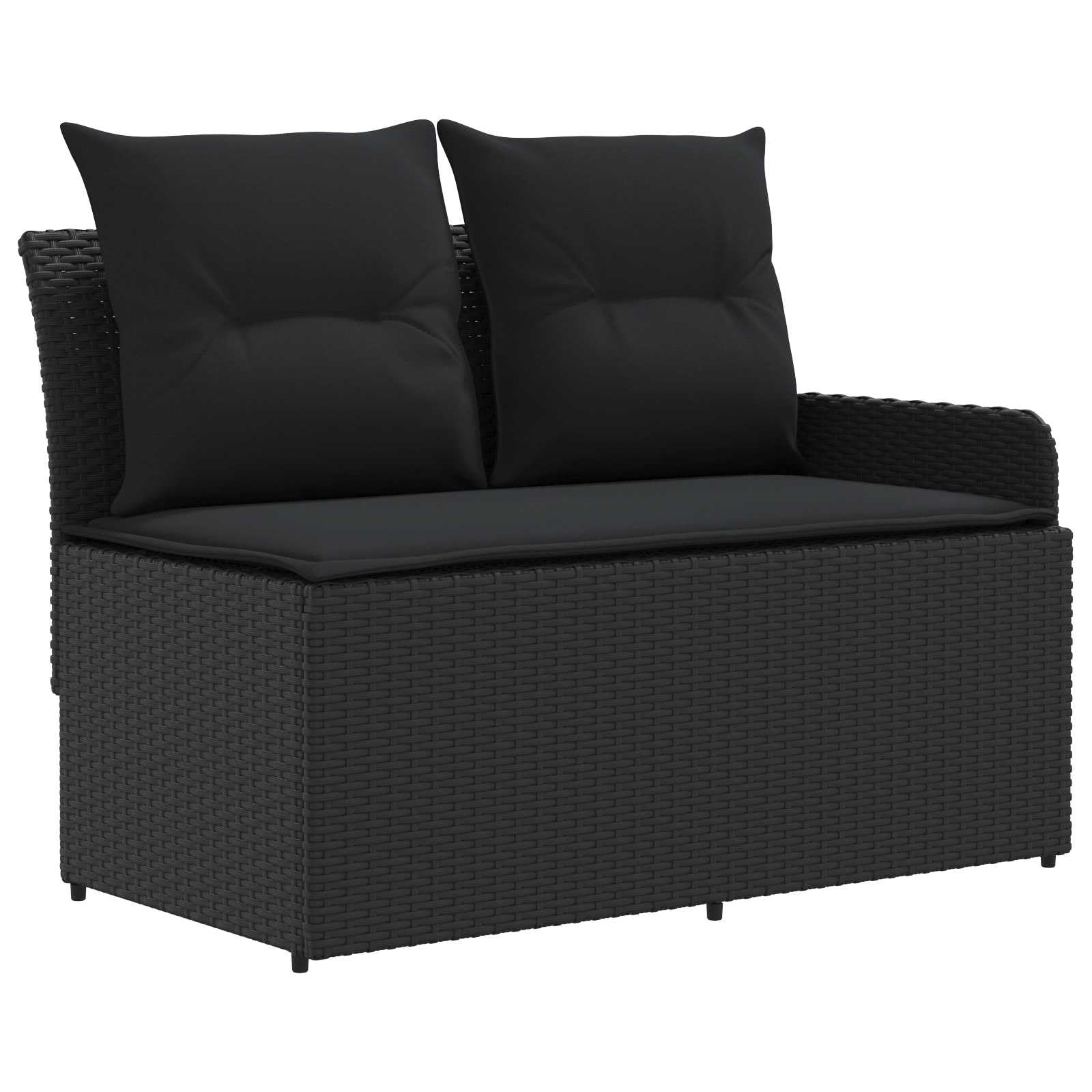 Makastle Salon de Jardin 8 pcs Rotin PE Noir avec Table