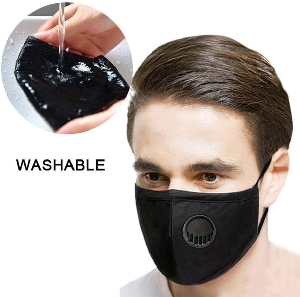 80% оƒƒ Dіѕсоunt 2+1 Pack Face mask Cover with 2 PM 2.5 filter (Includes Reusable Bottle Keychain), Washable mask, Reusable. Anti dust, Cloth face mask with filter… (Blue/Pink)