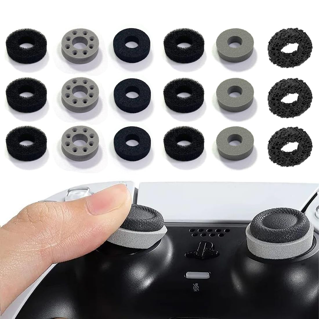 18 Piezas Precision Thumb Stick Ring Aim Assist Anillos amortiguadores Accesorios de Stick analógico para Playstation 5 Xbox One X S Switch PS5 PS4 Controller Sticks Control