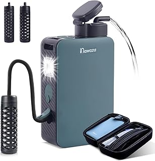 NAWAZA Electric Water Filter for Camping & Survival - Portable Water Filtration System, 0.01 Micron Water Filter, 5200mAh High Capacity for Hiking, Backpacking & Emergency