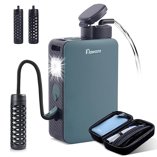 Filtro de agua eléctrico portátil - Purificador de agua para acampar al aire libre de 0.01 micrones para senderismo, sistema de filtración de agua