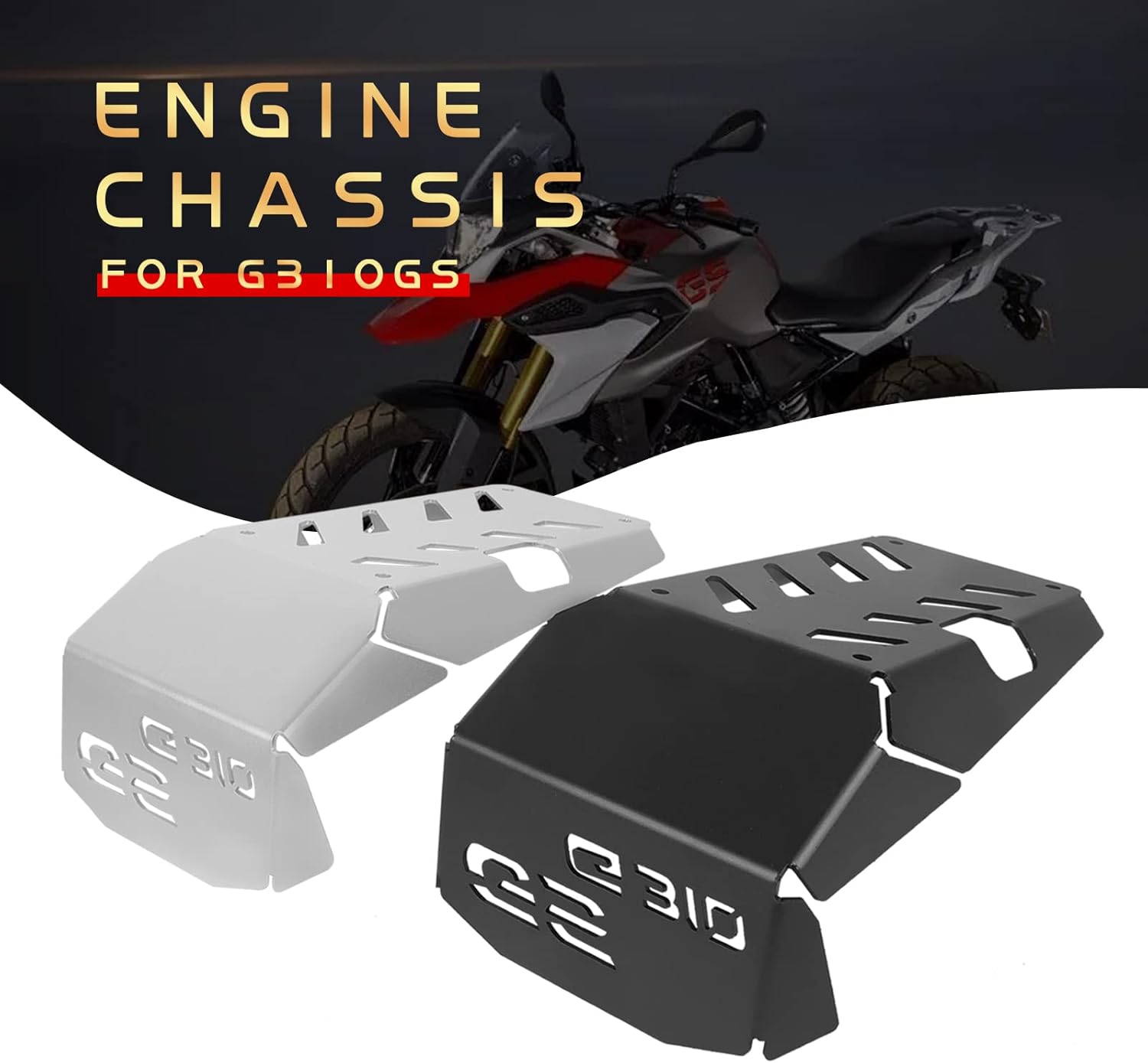 Engine Skid Plate Replacement for BMW G310GS G310R 2017-2025 Motorcycle Engine Protective Skid Plate Cover(Black)