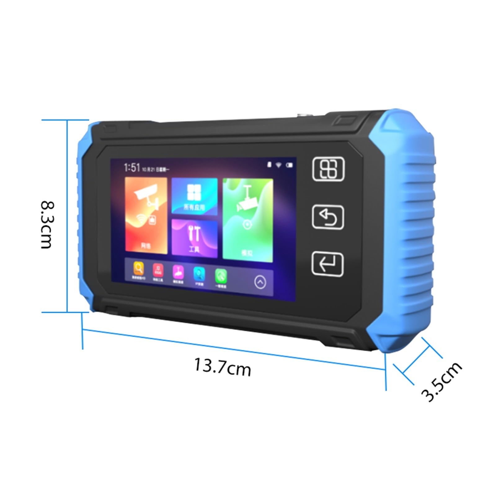 Tester CCTV, Tester kamery IP Tester CCTV 5,5-calowy Tester ekranu dotykowego IPS HD Full View Kamera analogowa 8MP POE CVI TVI AHD Tester monitora(TI-X550-ACHNT)