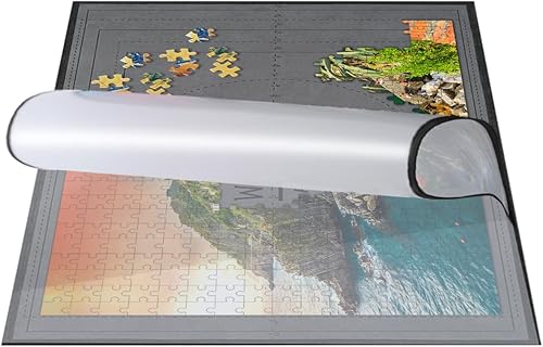 Miniatura 3 de Tapete para mesa de rompecabezas, 1000, 500 piezas, protector con cubierta, superficie antideslizante, portátil, grande, soporte de mesa,
