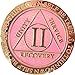 Recoverychip 2 Year AA Medallion Reflex Pink Gold Plated Alcoholics Anonymous Chip