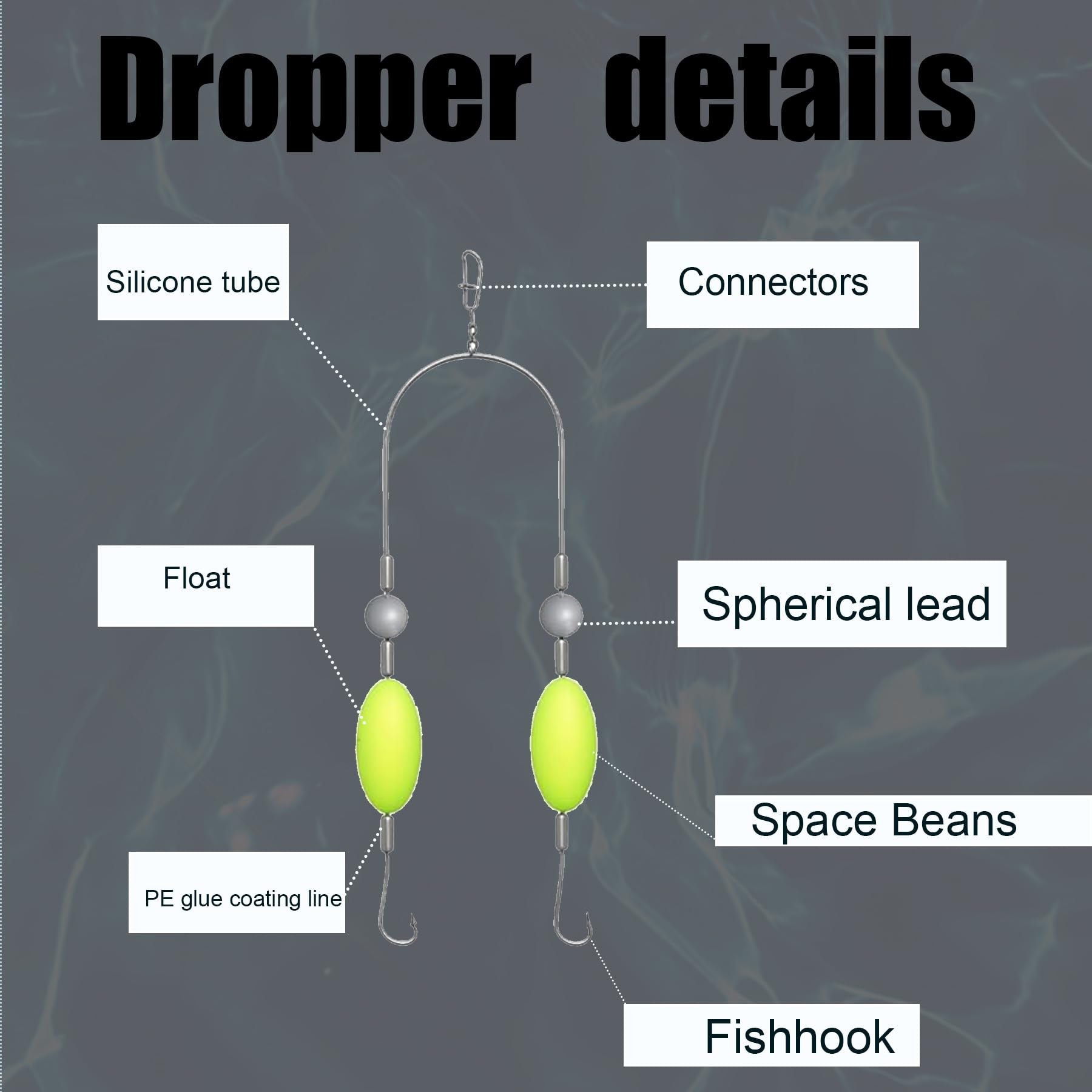 Anzuelo Doble con Línea De Fondo Invertida 5PCS para Pesca Mar, Cebo Señuelos para Principiantes y Profesionales