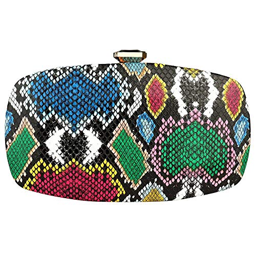 Image of Gets Multicolor Snakeskin Purse for Women Box Evening Bag Green Snakeskin Clutch Handbag Party Wedding