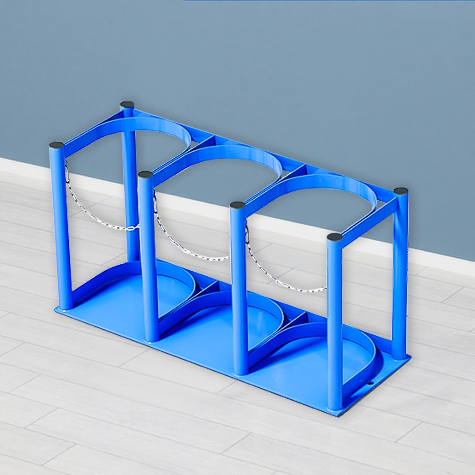 WQPMNYG Oxygen Cylinder Stand Rack, Adjustable Chain for Secure Storage, Freestanding Medical Gas Tank Bracket