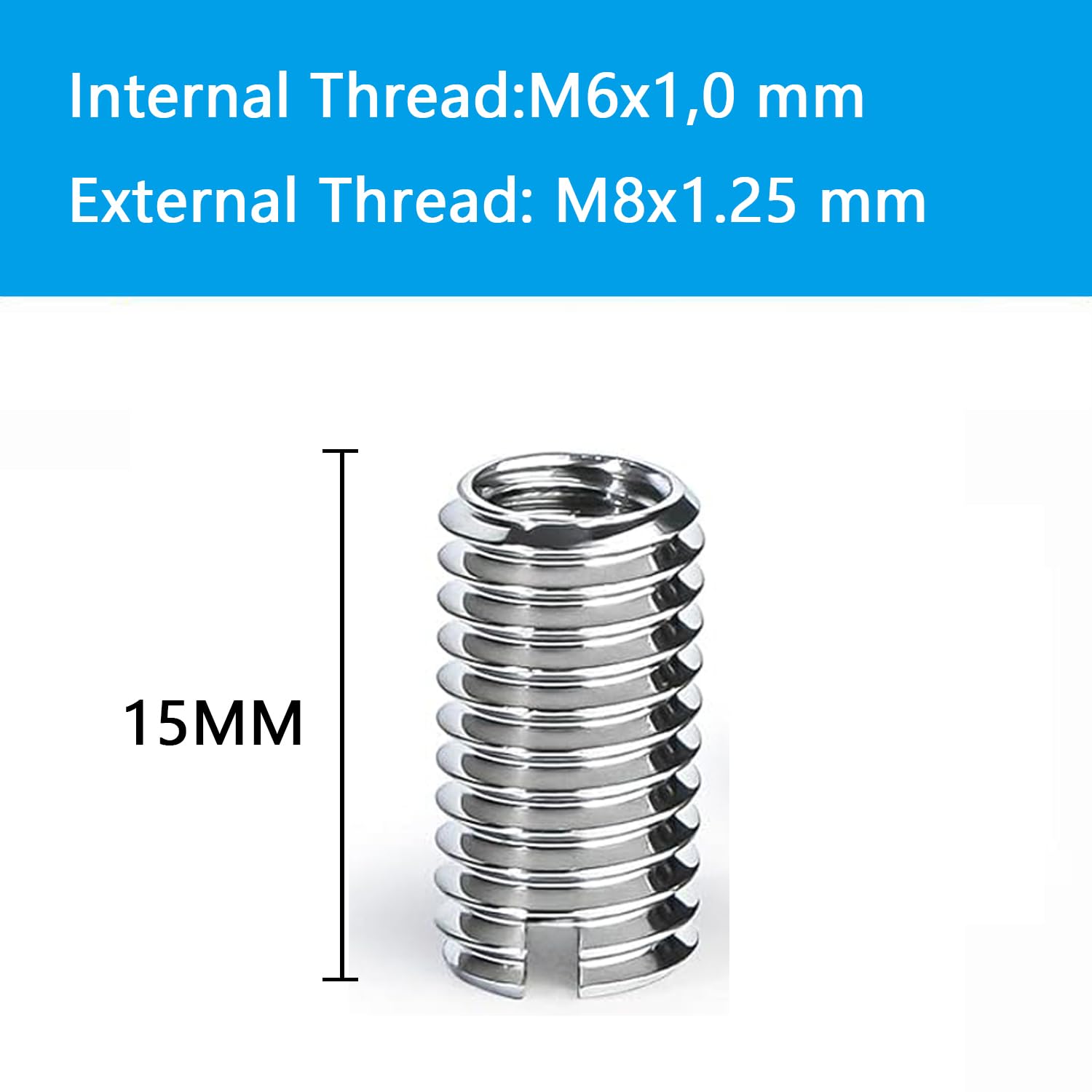 10 Inserti Filettati Helicoil M6 X 15mm - Ripara Filettature Danneggiate In Auto E Meccanica