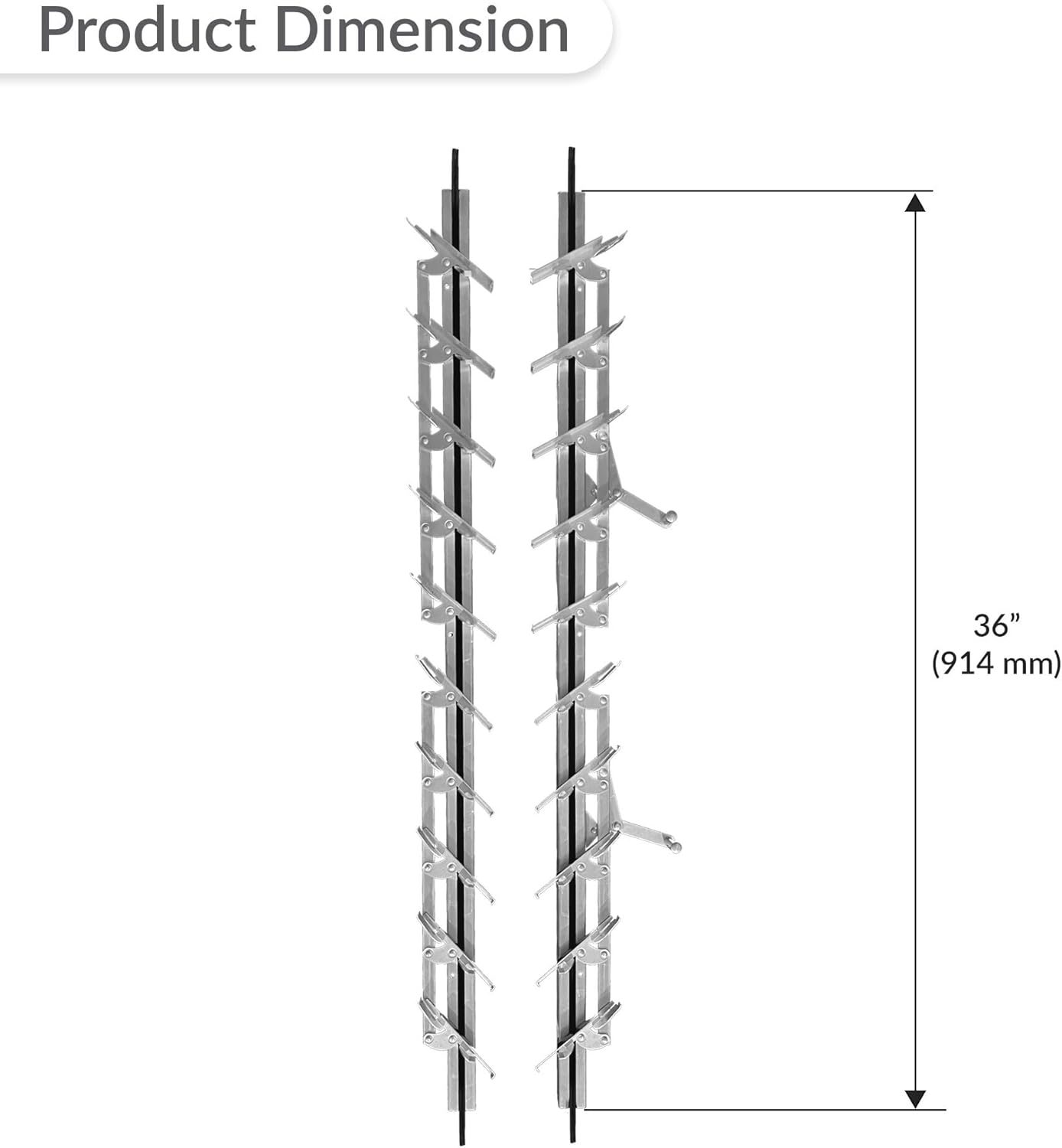Brixwell JS36 Jalousie Strip Hardware 36" Length 10 Blades Aluminum Pair