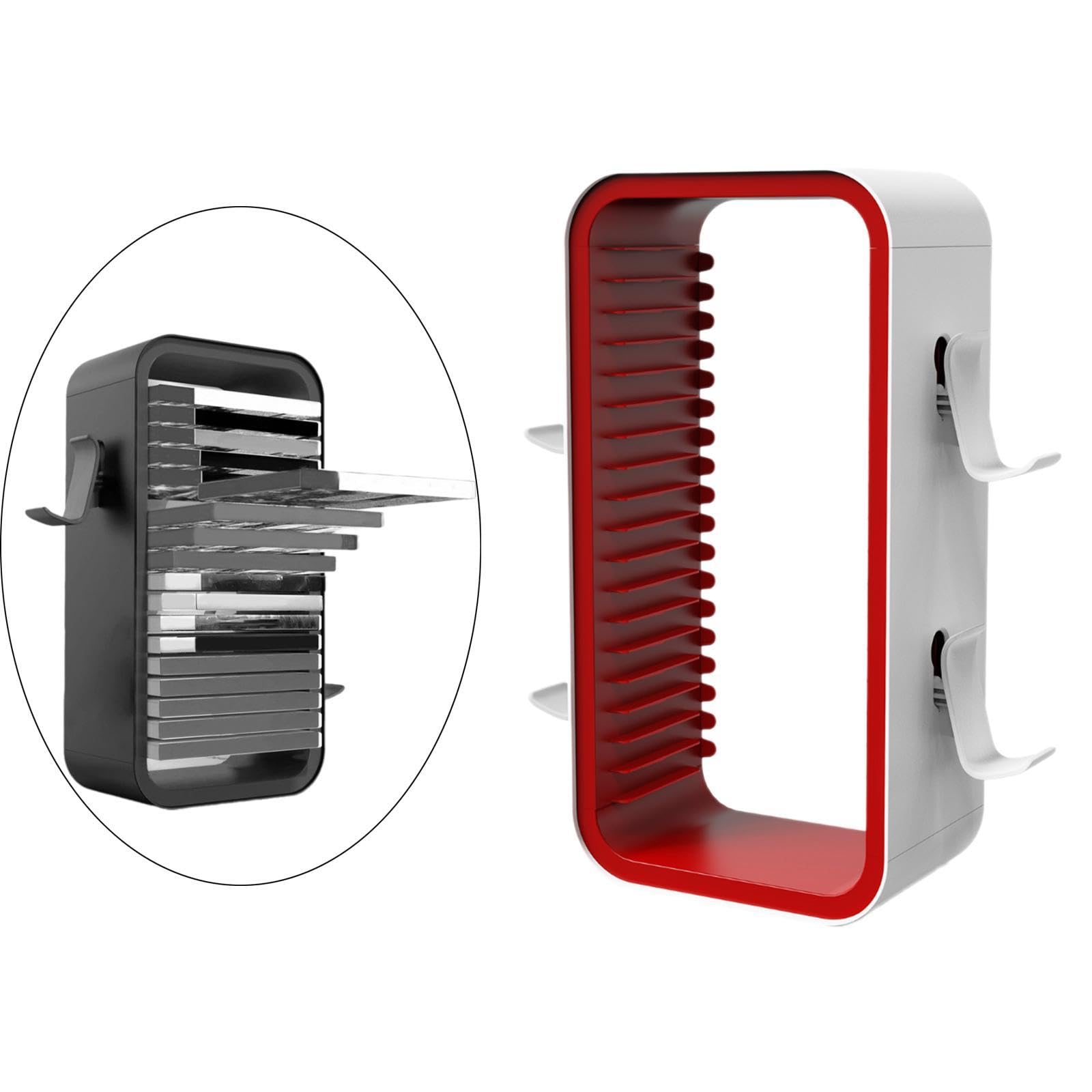 Game Disc Holder Organizador de Videojuegos Soporte para Controladores Estante Universal para Discos Material PP Fácil de Usar Adecuado para Coleccion, Rojo