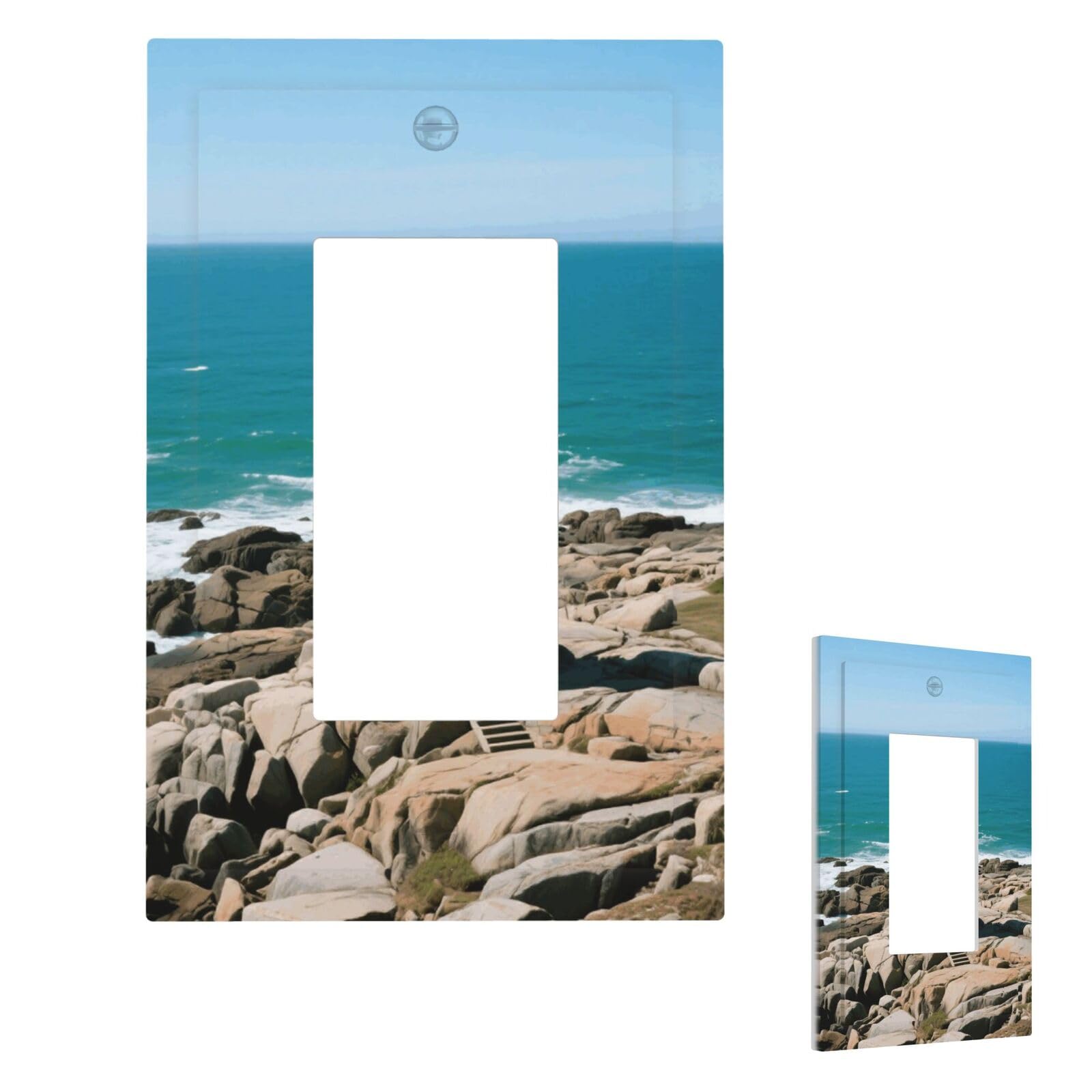 Lighthouse Wall Plate Cover Modern Decorative 1 Gang Light Switch Cover Unbreakable Receptacle Outlet Covers For Living Room Bedroom Home Decor 1 Gang