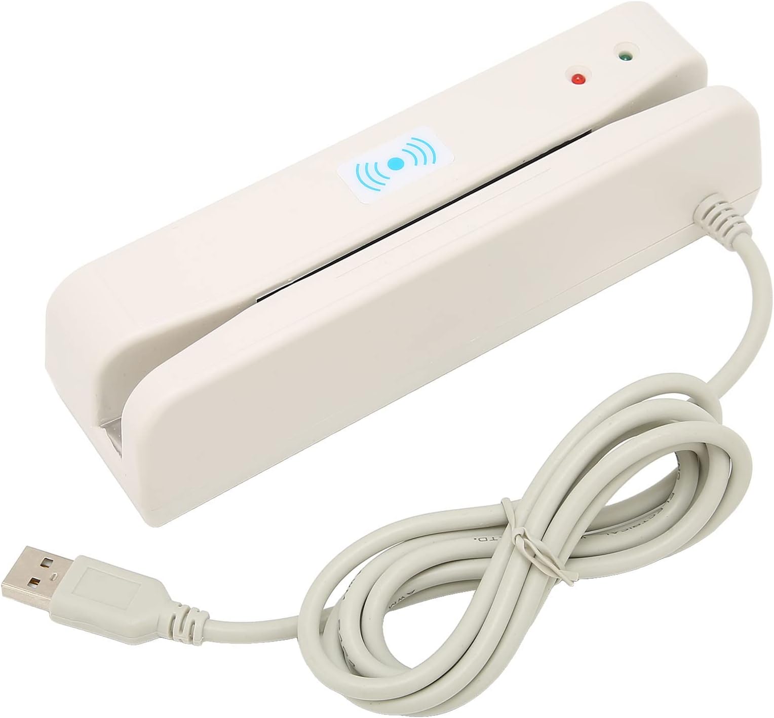 Bewinner Card Swiper, Convenient Credit Card Skimmer, Light Weight USB Interface 2 Way Swiping Practical Reader for Banking System ID Authentication