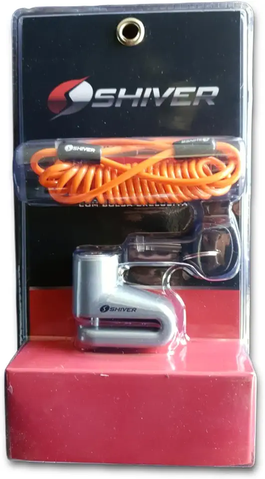 Shiver Cadeado para Disco de Freio de Moto com Lembrete Pino 5,5 mm + Bolsa