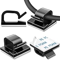 Vista 1 de 100 clips para cables, organizador de cables adhesivo, soporte para cables, organizador de cables, ganchos autoadhesivos para oficina, hogar (negro)
