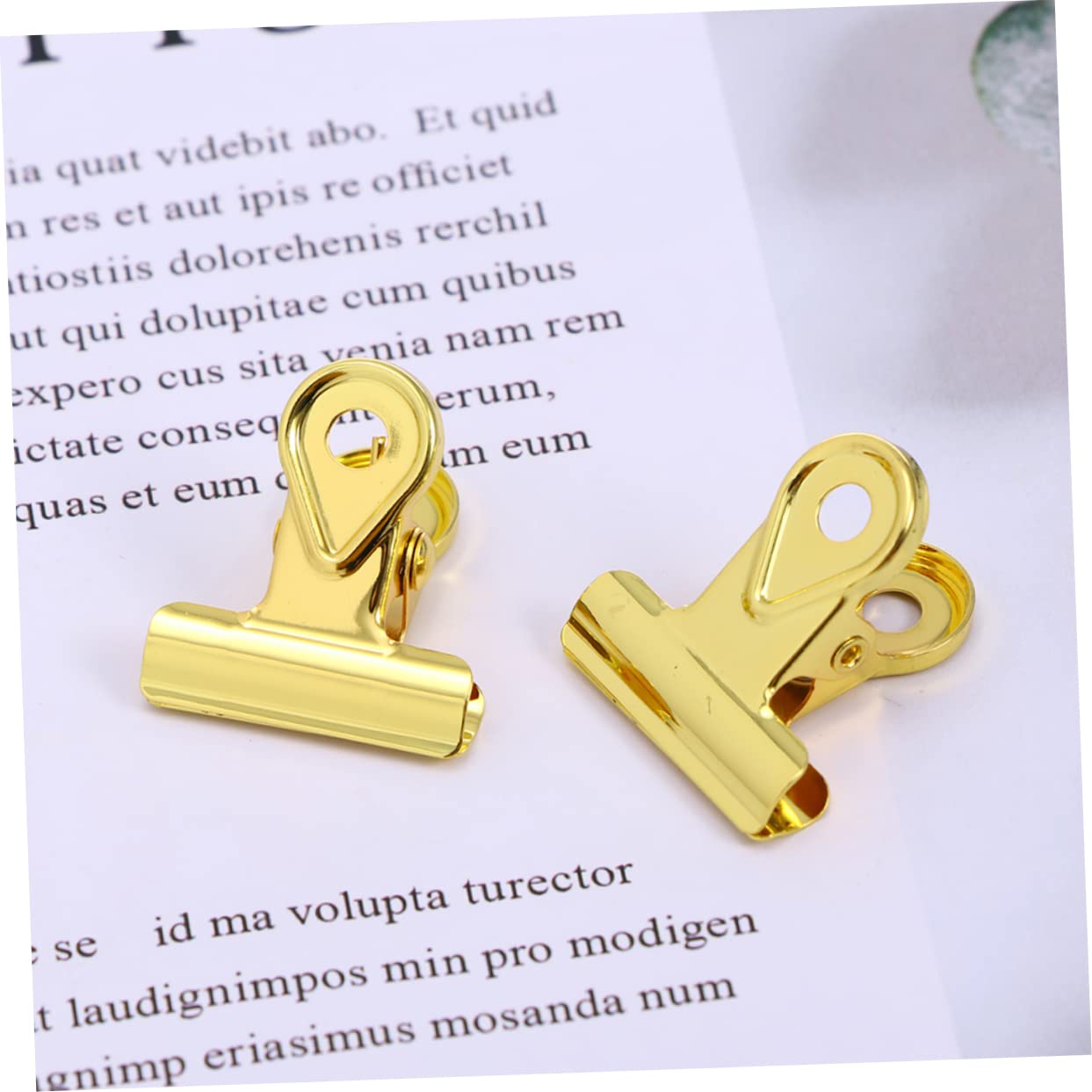 STOBOK 30pezzi Clip Metallo Placcato Per Carta Fermagli Per Documenti Rame Con Cerniera Dorato Per Ufficio e Casa