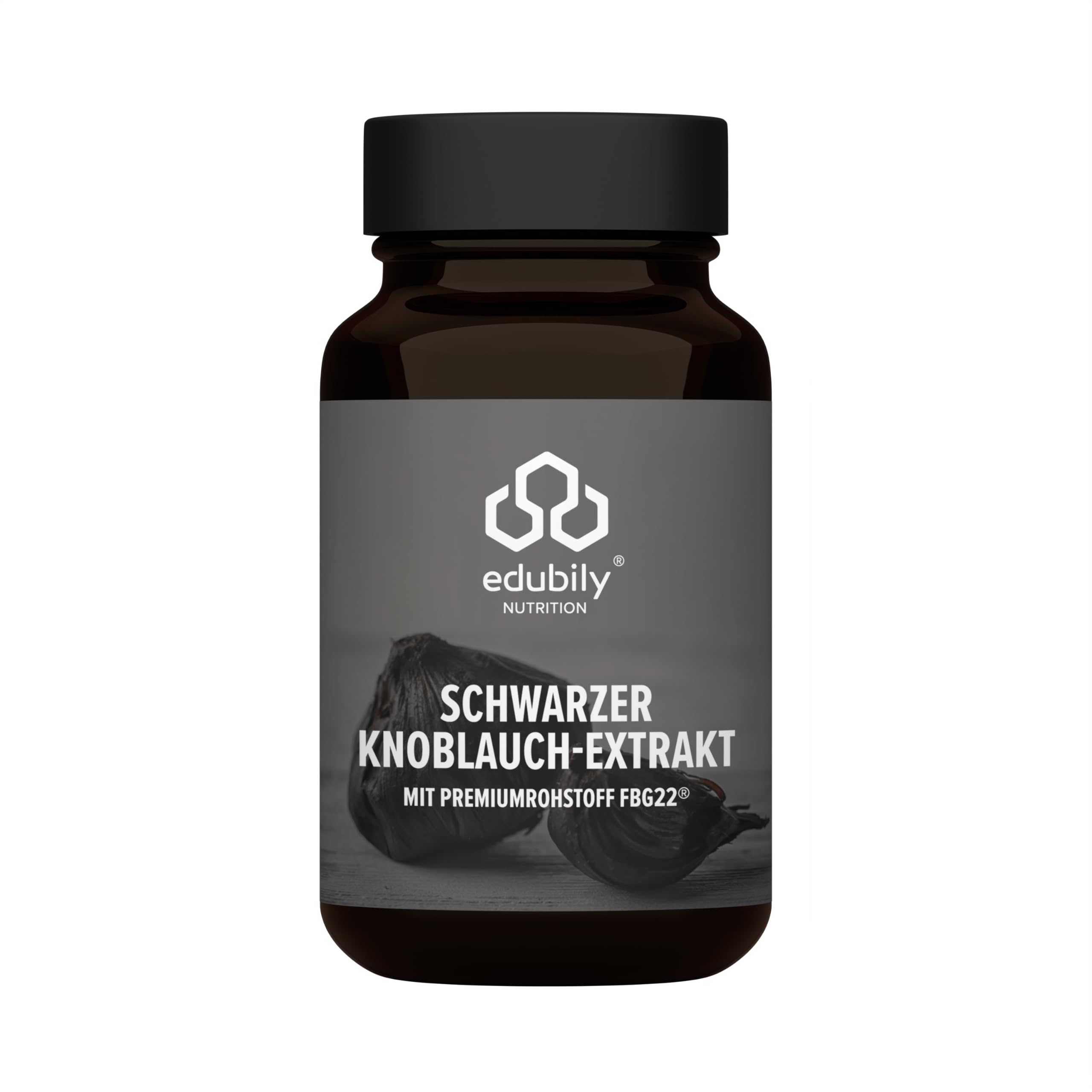 edubily® Schwarzer Knoblauch Extrakt - Mit S-Allyl-Cystein (SAC) - 3-fach fermentiert - 300 mg pro Kapsel - Laborgeprüft - Deutsche Qualität (90 Kapseln)