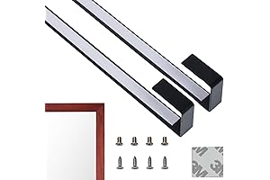 BLACK Over-The-Door Mirror Hanger Set (HeavyDuty) | Adjustable 14.5-inch Door Mirror Hangers...