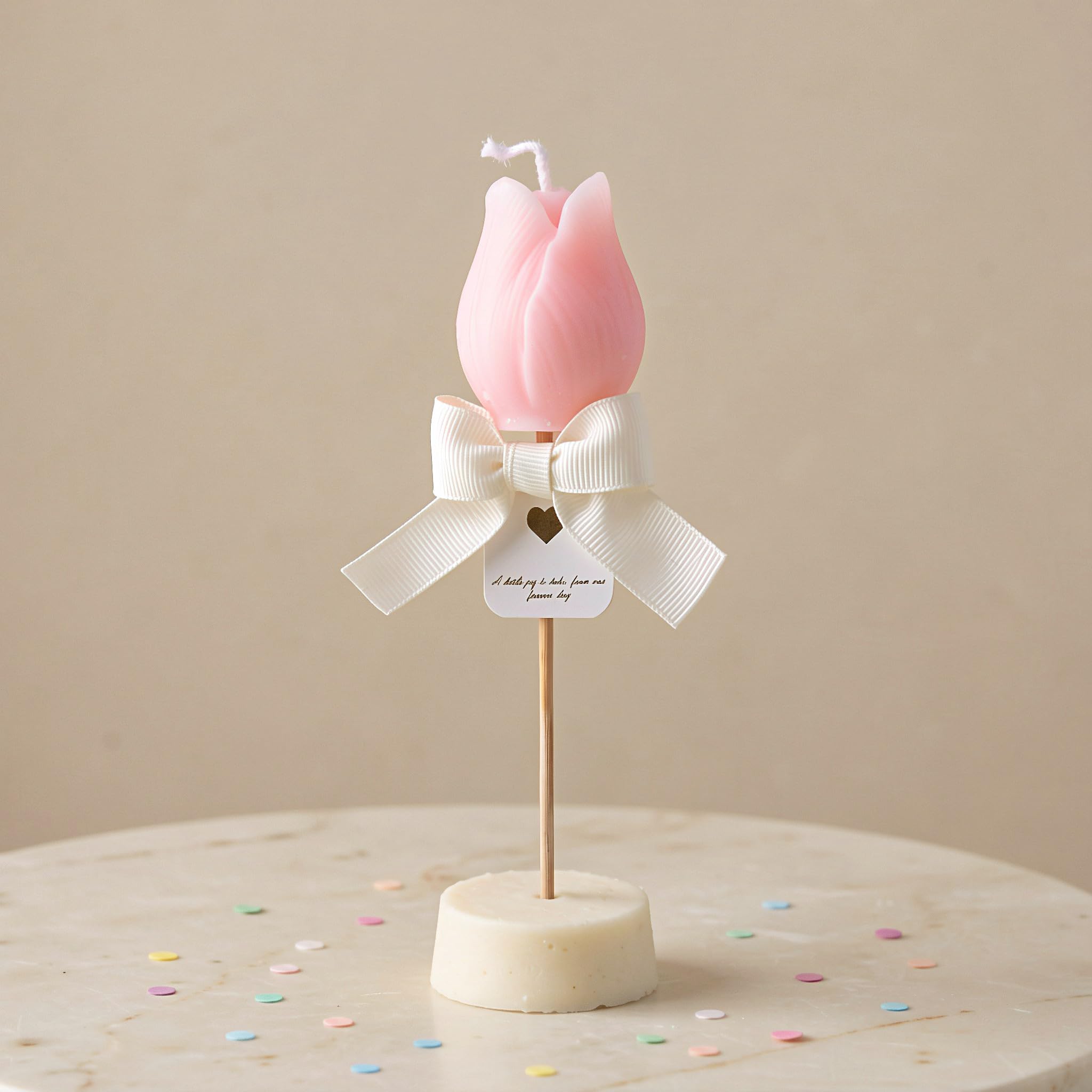 Lurrose 4 candele profumate a forma di tulipano, design realistico di tulip