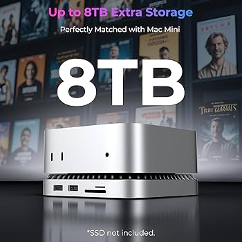 【M4/M4Pro】RayCue Macmini Hab&Stand DK5A1 RayCue New M4/2024 Mac Mini Hub & Stand with NVMe/ M.2 SATA