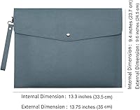 Vista 7 de Wonderpool Carpeta de documentos de piel sintética A4 con sobres de gran capacidad, bolsa de viaje para organizador de papelería y funda para Azul