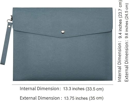 Miniatura 7 de Wonderpool Carpeta de documentos de piel sintética A4 con sobres de gran capacidad, bolsa de viaje para organizador de papelería y funda