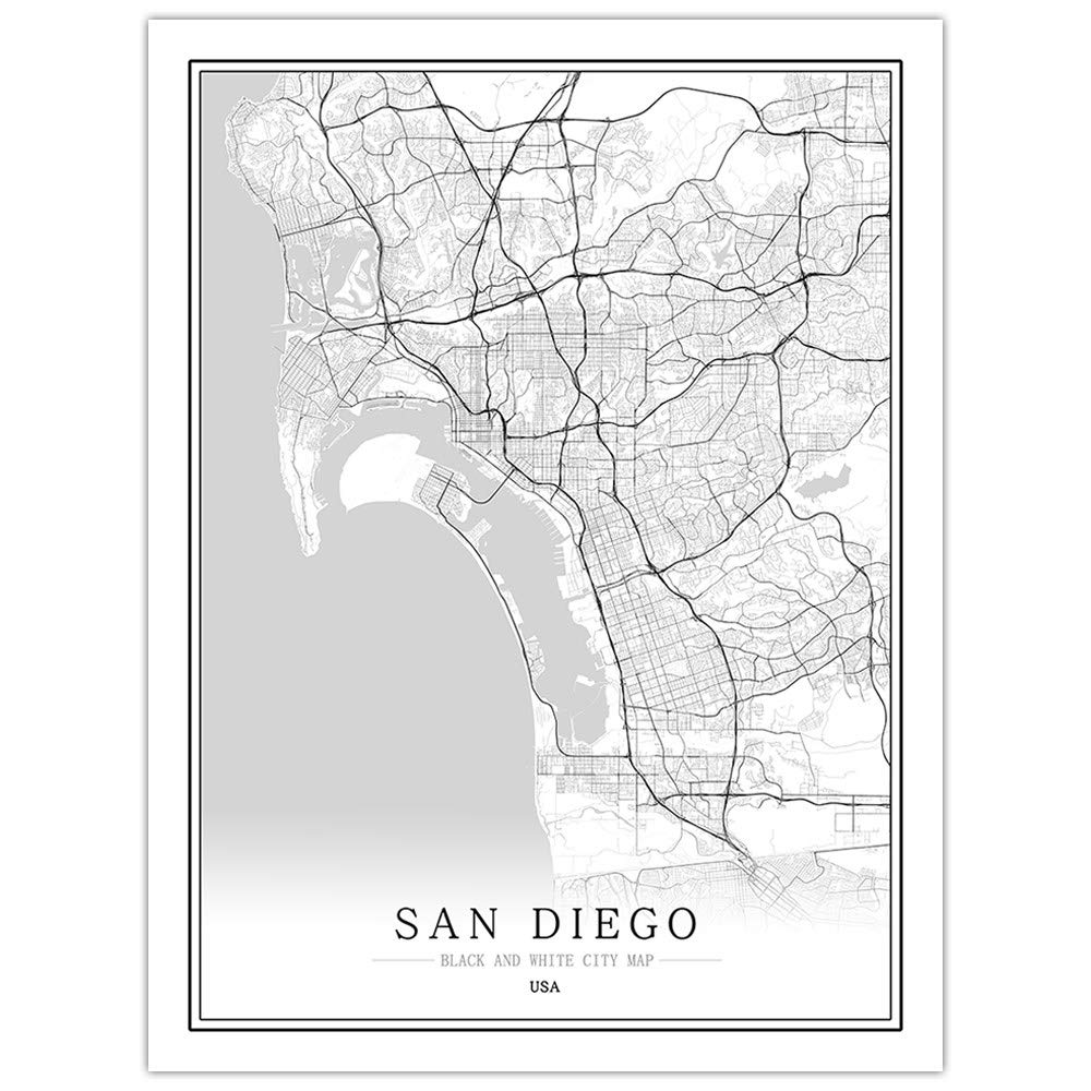 1000 sztuk puzzli dla dorosłych, drewniane puzzle San Diego USA City puzzle, klasyczna czarno-biała mapa puzzle, niemożliwe puzzle premium, zabawki dla całej rodziny, niezwykłe wyzwanie mózgu gry F