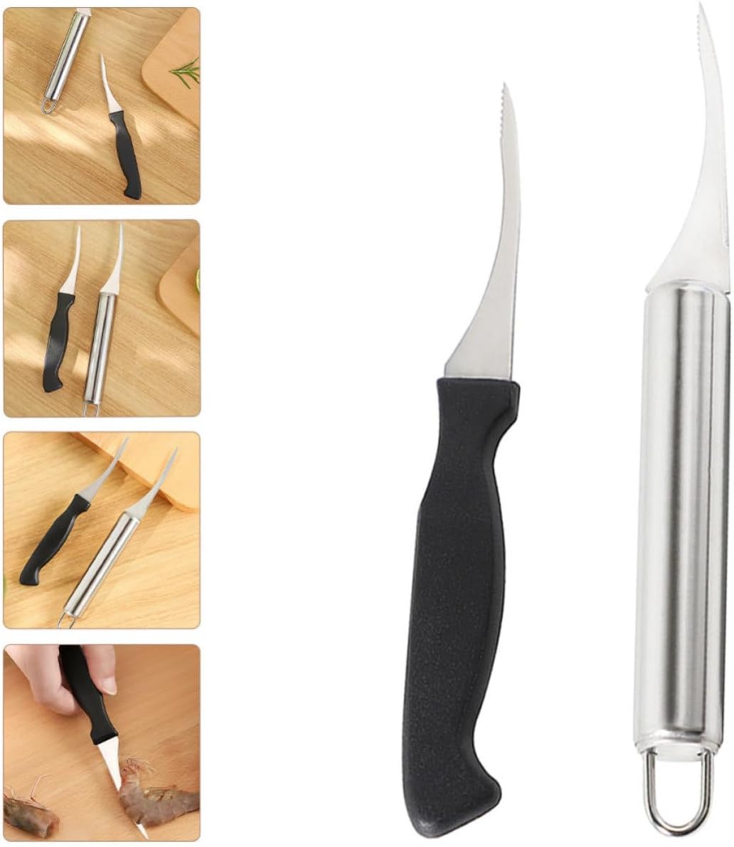 2pcs Stainless Steel Shrimp Peeler Tool for Safe Kitchen Use image 5