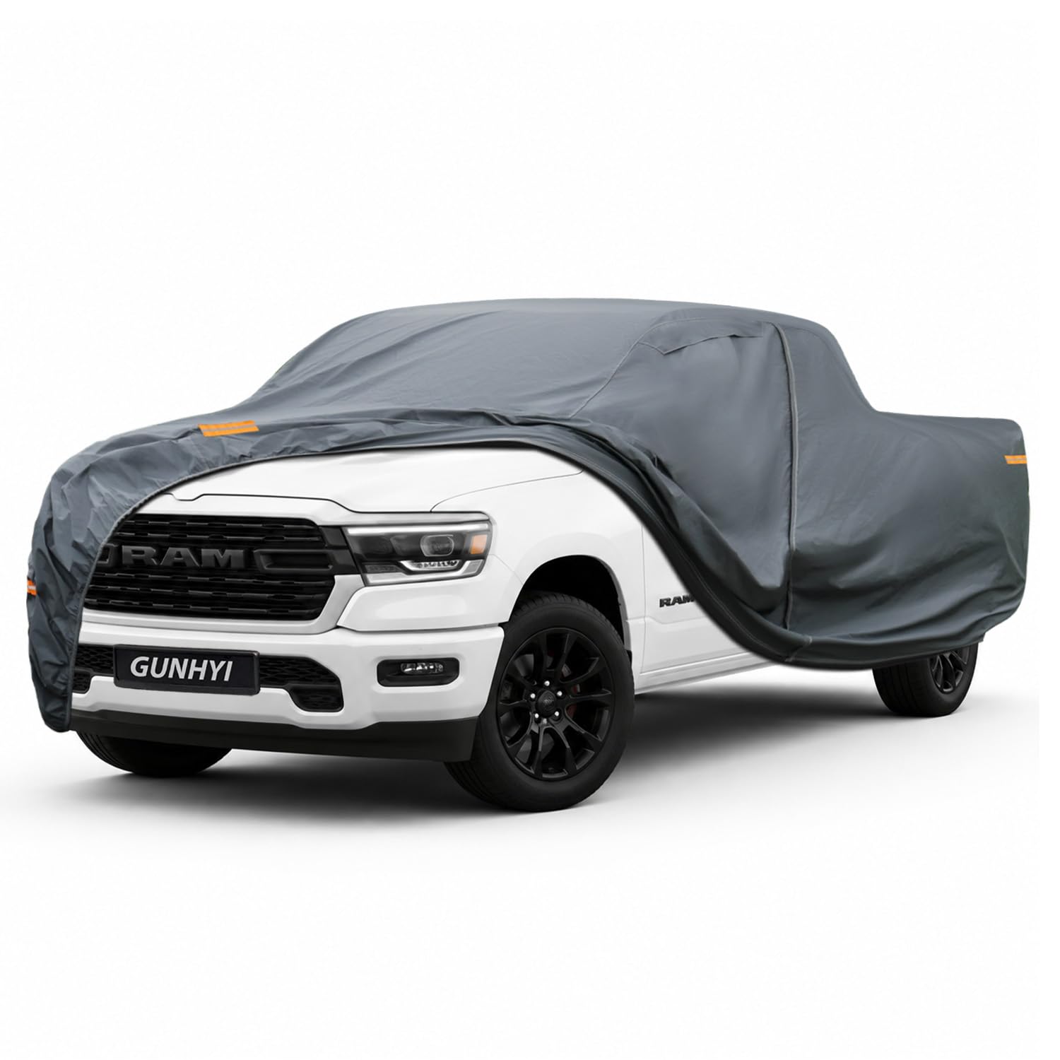 GUNHYI Premium Truck Cover Custom Fit Dodge Ram 1500 Crew Cab Short Bed, 16 Layers Heavy Duty Truck Cover Waterproof All Weather with Zipper Door for Sun Rain Snow Dust Uv Protection