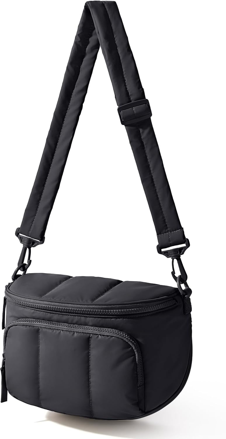 BAGSMART Puffer Crossbody Bum Bags for Women, Small Cross Body Purses for Women Travel & Work, Quilted Water-resistant Hobo | 4L, Quilted, Puffy, Mom, Everyday bag