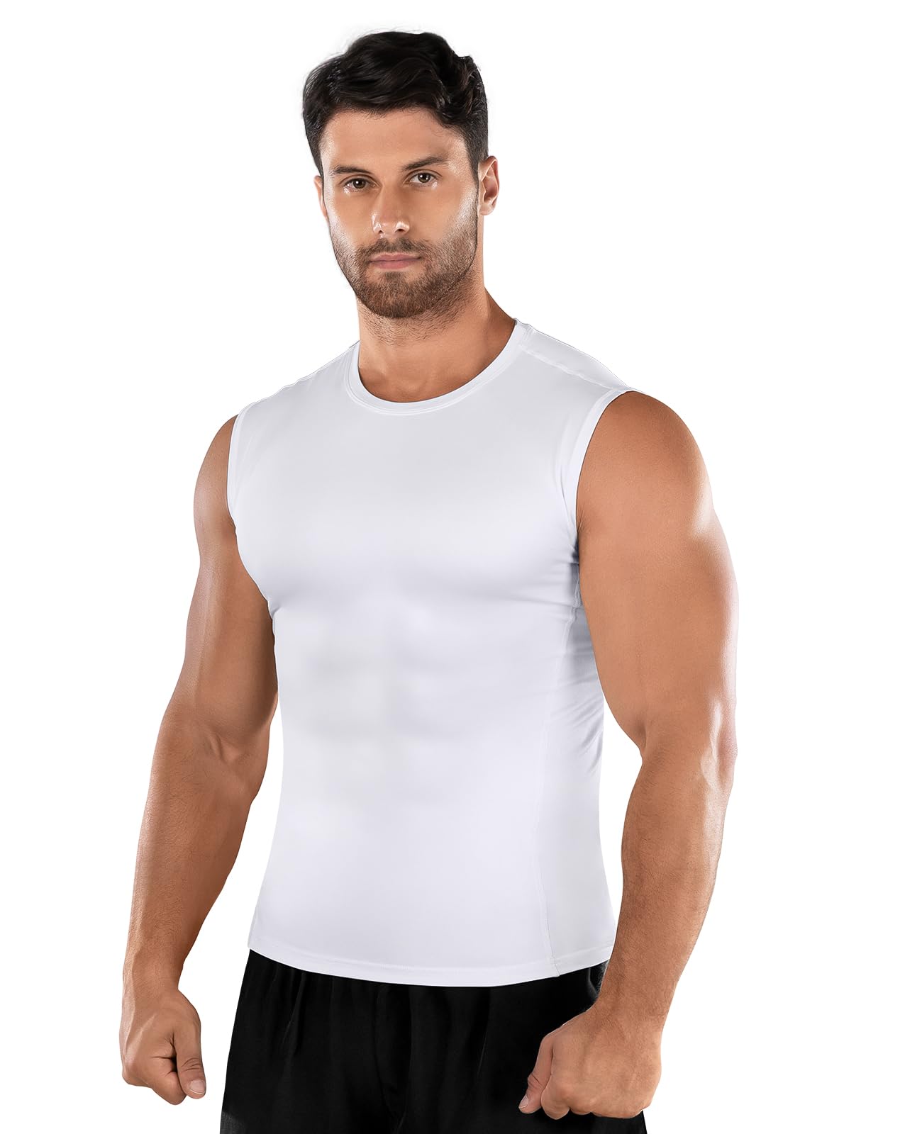 Niksa 1 oder 2 Stück Kompressionsshirt Tank Top Herren, Ärmelloses Tanktop Herren Sport, Dry fitLaufenSportliches Training Funktionsunterwäsche