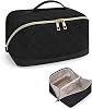 Travel Makeup Bag Large Capacity Cosmetic Bag for Women Portable Make up Bag with Clear Divider and Brush Compartment