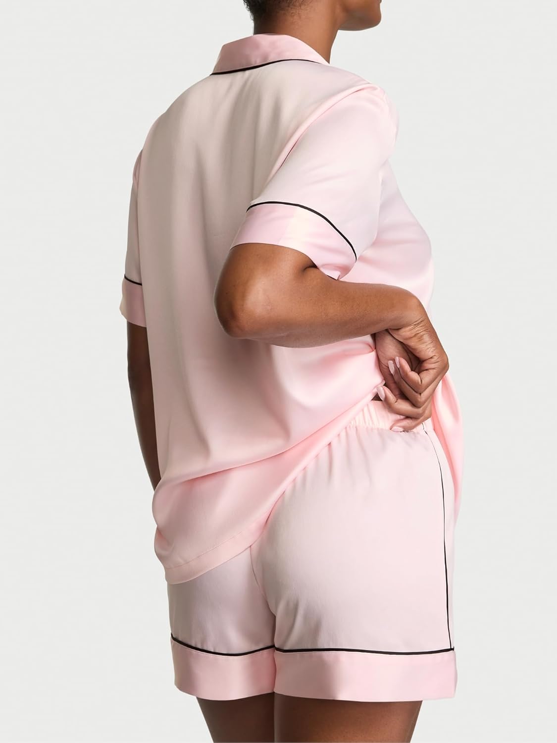Victoria's Secret Satin Pajama Set, Short Sleeve Button Down Shirt & Shorts, Sleepwear for Women (XS-XXL) - Image 2
