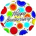 Happy Anniversary Dancing Dots 18 Inch Mylar Balloon (5 Pack)